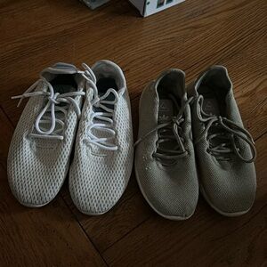 Pharrell Williams blue and gray sneakers